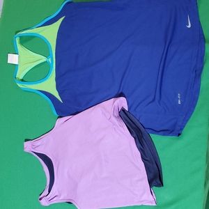 Lot of two athletic running shirts Nike dri-fit all in motion size small